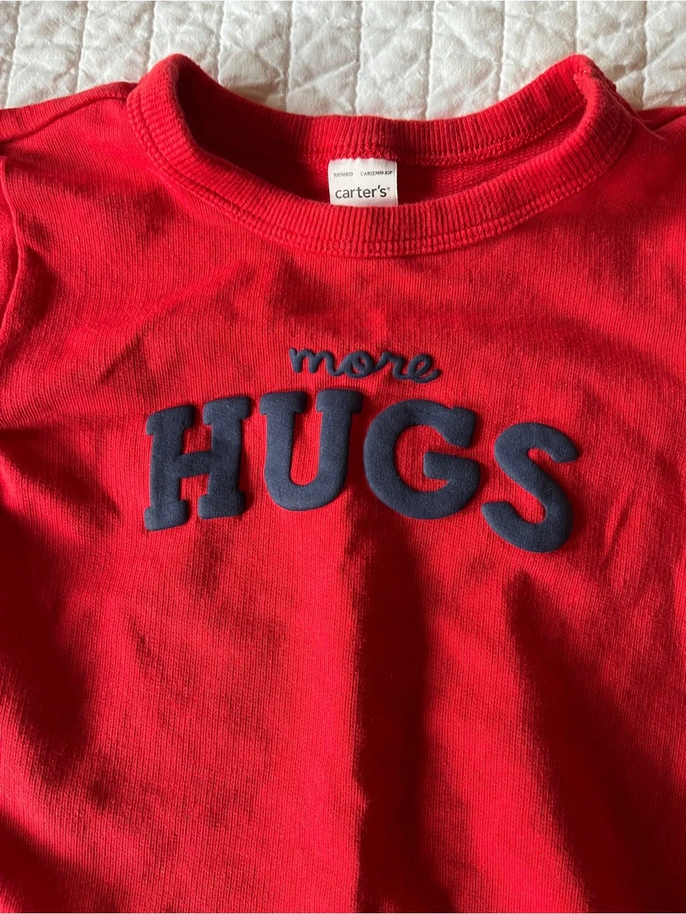 Carter’s Red 'More Hugs' Baby One-Piece Romper 9 months